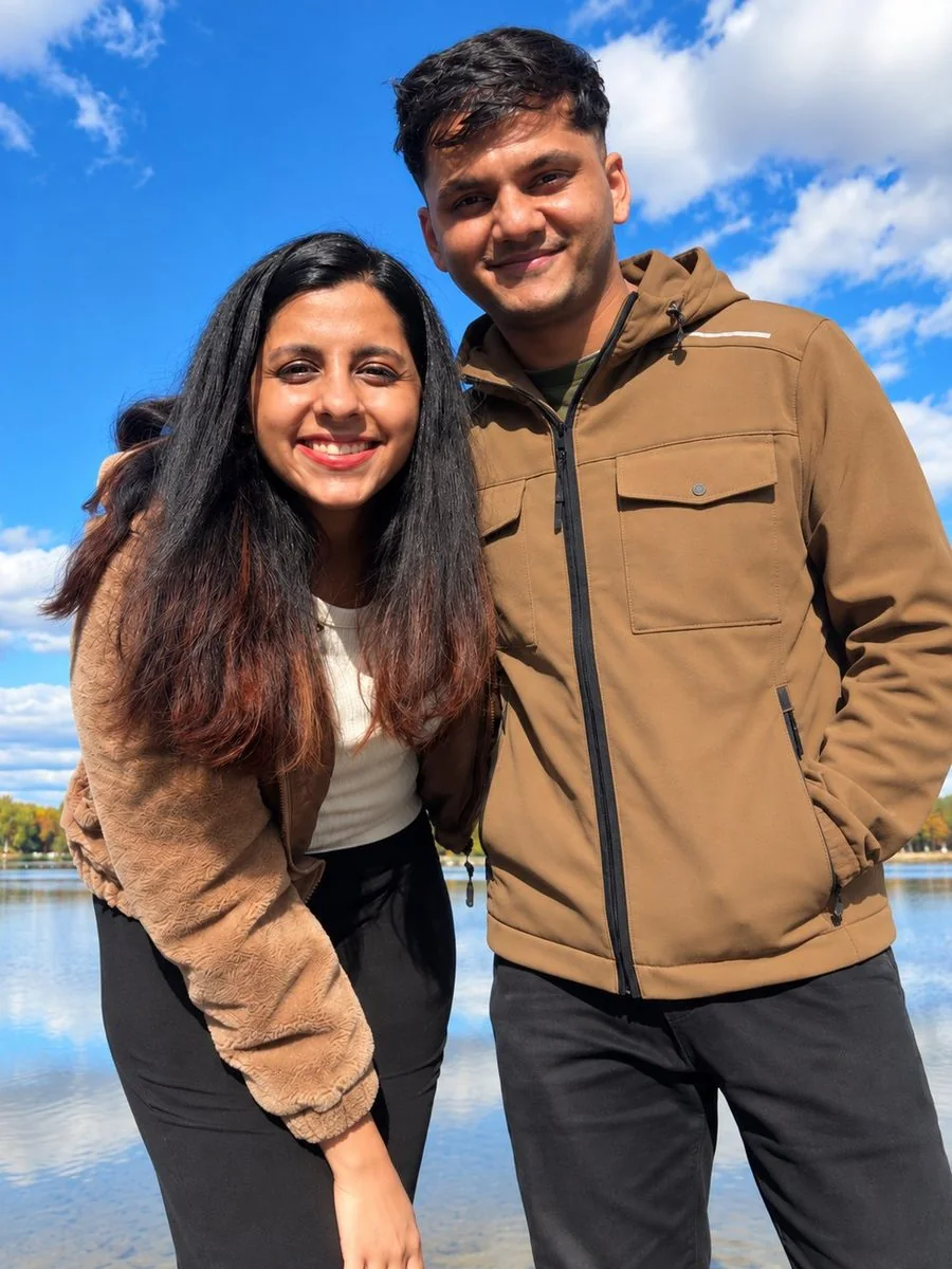 Harini and Chinmay by the lake